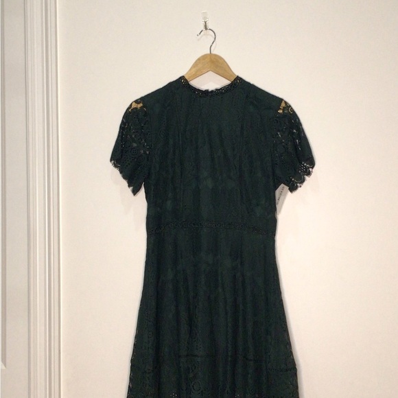 Blu Pepper Green Lace Flutter Sleeve Mini Dress Women’s Size Medium - Picture 4 of 10